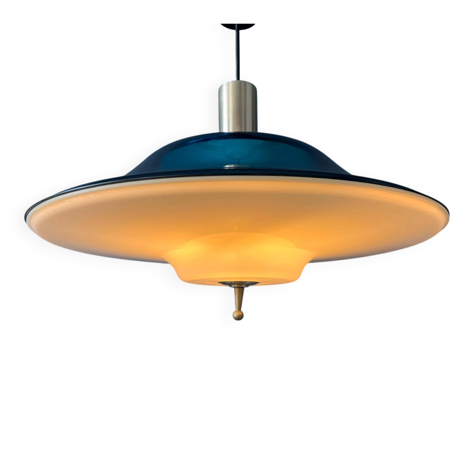 Suspension Space Age UFO blue flying saucer