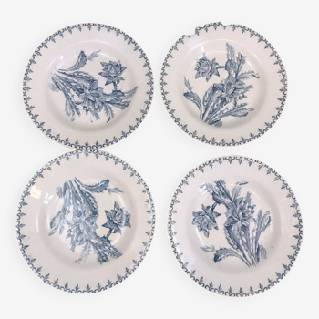 4 Cactus soup plates Creil et Montereau