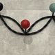 Coat rack hook 5 twisted multicolored balls circa 1960