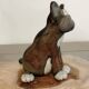 Raku ceramic dog sculpture, unique piece.