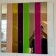 Andrea Lussoli — sculptural wall mirror in coloured glass, signed