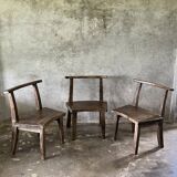 Grande chaise ou fauteuil en teck ancien H84 L60