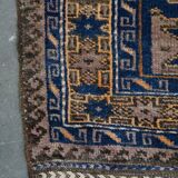 Orange and blue Persian rug 132×83 cm