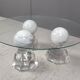 Marble sphere coffee table by Roche Bobois, 1980s