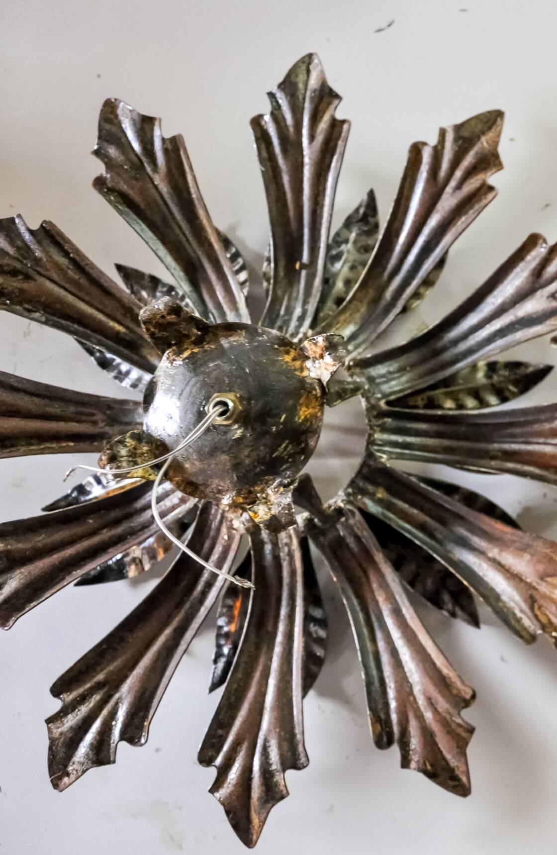 Sun and floral appliques by Ferro Arte, Spain, 1970