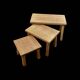 Trio of Brutalist nesting tables in solid oak – 1960s/70s