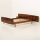 Scandinavian rosewood queen-size bed with bedside tables, Sannemanns, 1960s
