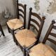 Straw chairs oak 1940s Dudouyt