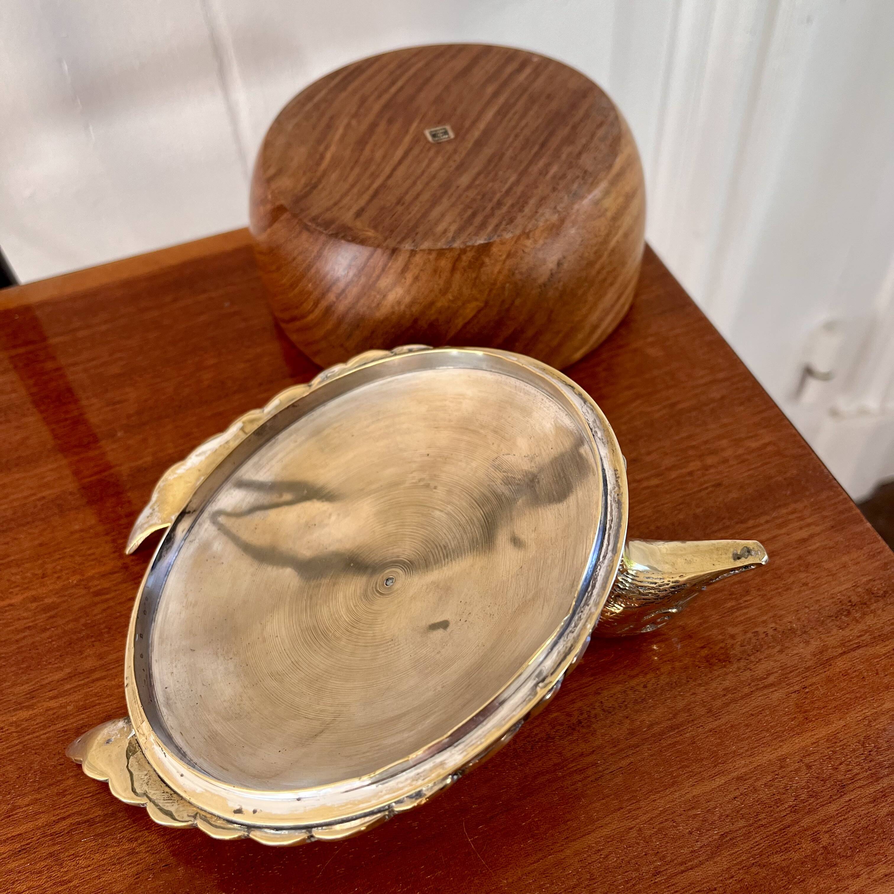 Brass duck wooden box