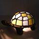 Tiffany style turtle lamp in vintage blue-green glass paste