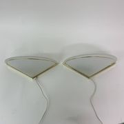 Set of 2 vintage glass wall lamps with golden holder , 1970’s