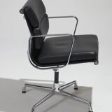 CHARLES EAMES "SOFT PAD EA 208" LEATHER ARMCHAIR, 1960s