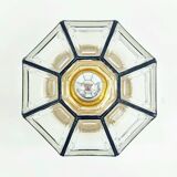 Plafonnier en verre et laiton du milieu du siècle, Limbourg, Allemagne, années 1960