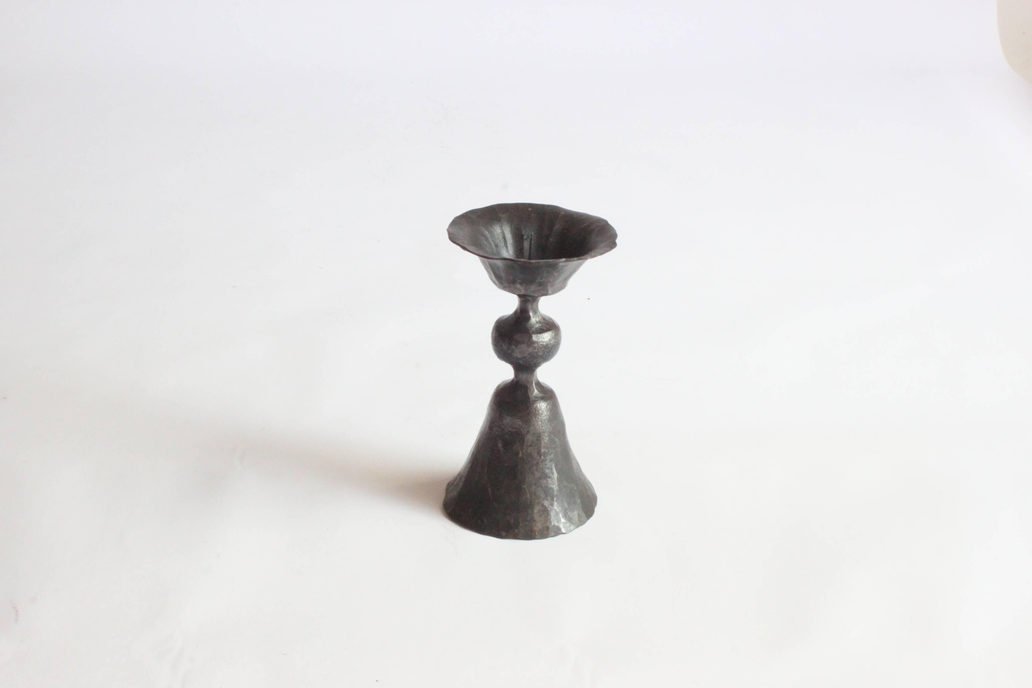 Brutalist metal candle stick