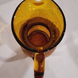 Biot pitcher in bubbled glass
