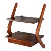 Étagère vintage en acajou et placage de noyer, design italien, années 1950