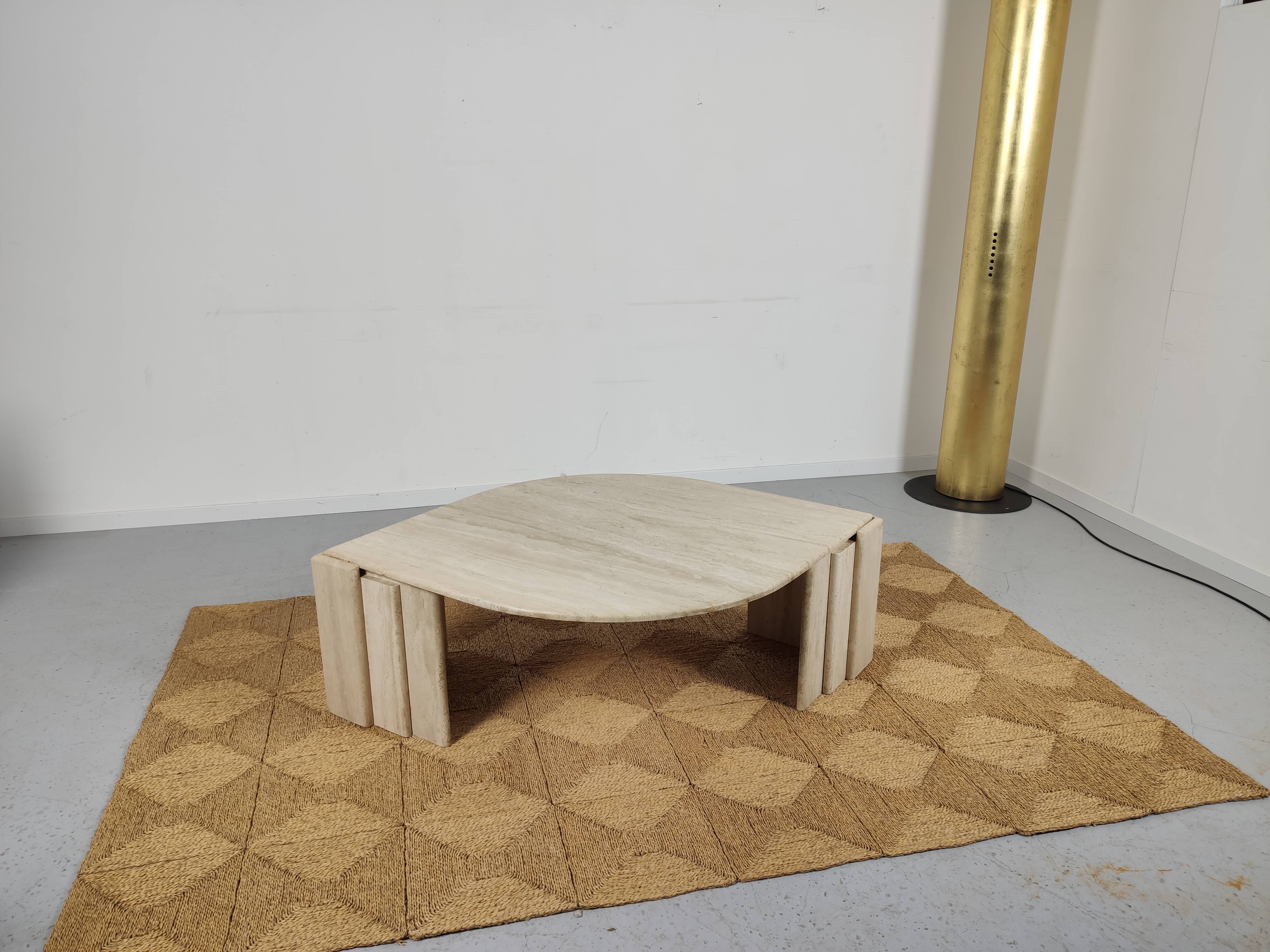 80s travertine coffee table