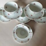 6 tasses Chapus Frères Limoges "Service Perle"