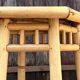 Two high bamboo stools – hexagonal top, vintage, 1970s