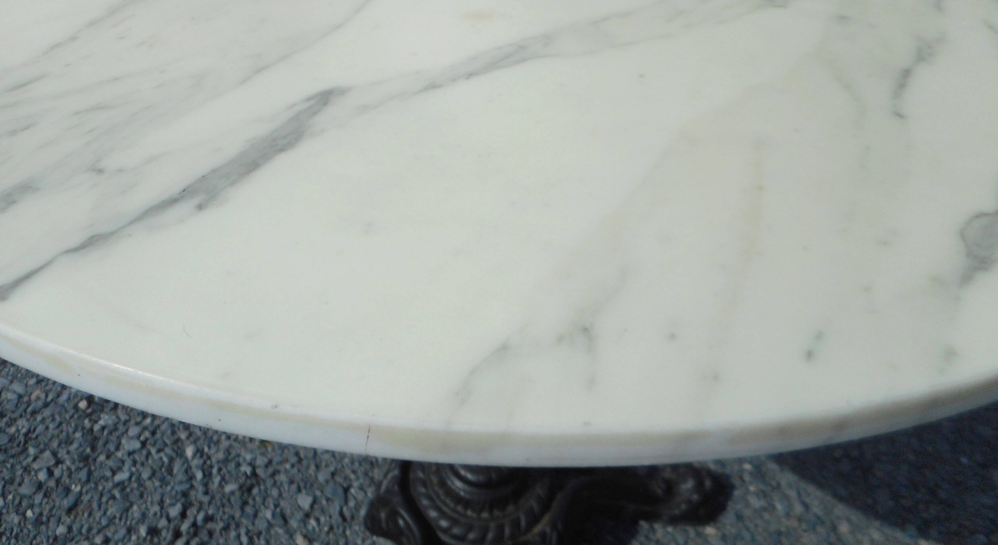 large pedestal table bistro table with marble top 90cm