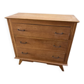 Vintage commode from the 50s/60s – 3 drawers – wood – tapered legs
