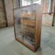 Vintage wooden display shelf/bookcase, shallow.