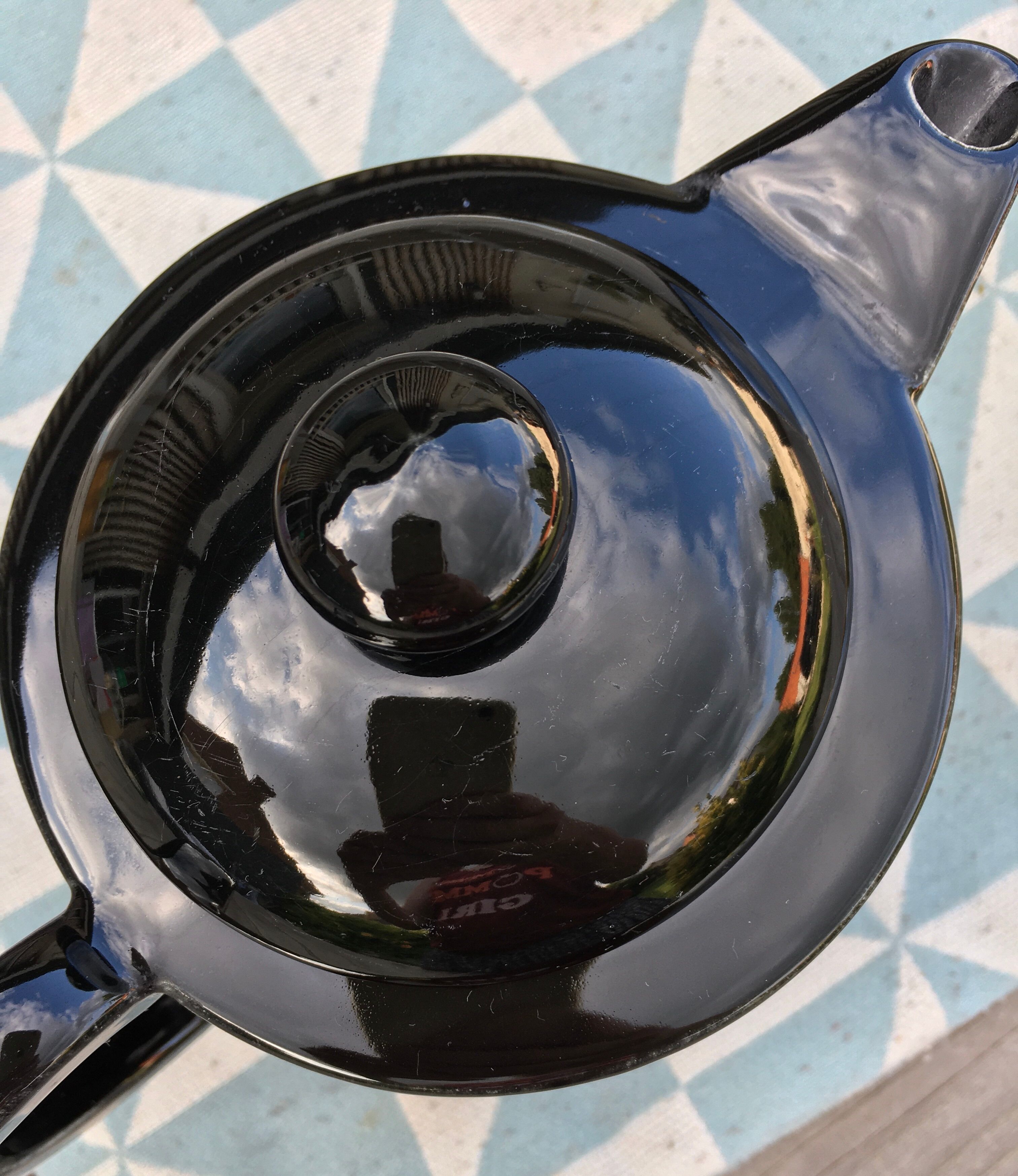 Black vintage teapot