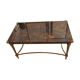 Low table in bronze and glass eglomisé
