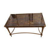 Table Basse en bronze et verre églomisé