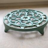 Water green enamelled trivet.