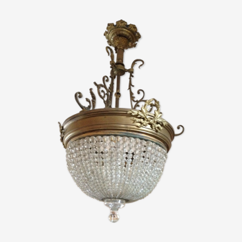 Bronze basket chandelier and tassels