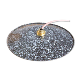 Walkway with lampshade speckled enamelled sheet metal