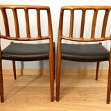 Set of 2 vintage Danish rosewood chairs 1974, Model 83, by Niels Moller