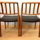 Set of 2 vintage Danish rosewood chairs 1974, Model 83, by Niels Moller