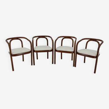 1970s antonin suman set of four dining chair by ton