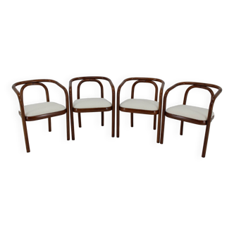 Ensemble de quatre chaises de salle à manger antonin suman des années 1970 par ton