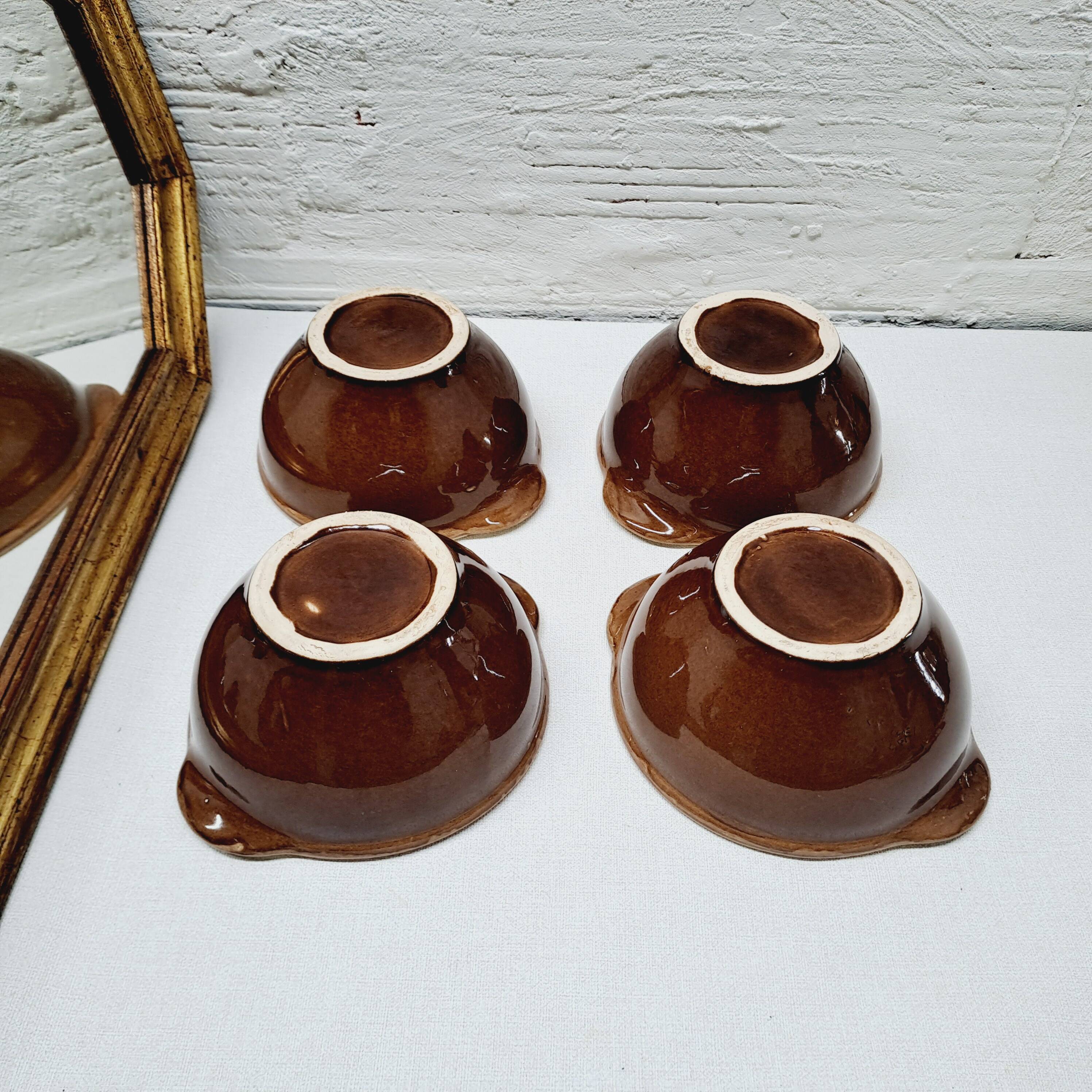 Set 4 bols à oreille marrons1