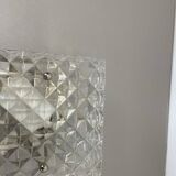Small Cubic Textured Glass Wall Light in the Style of Orrefors, Germany, 1970s