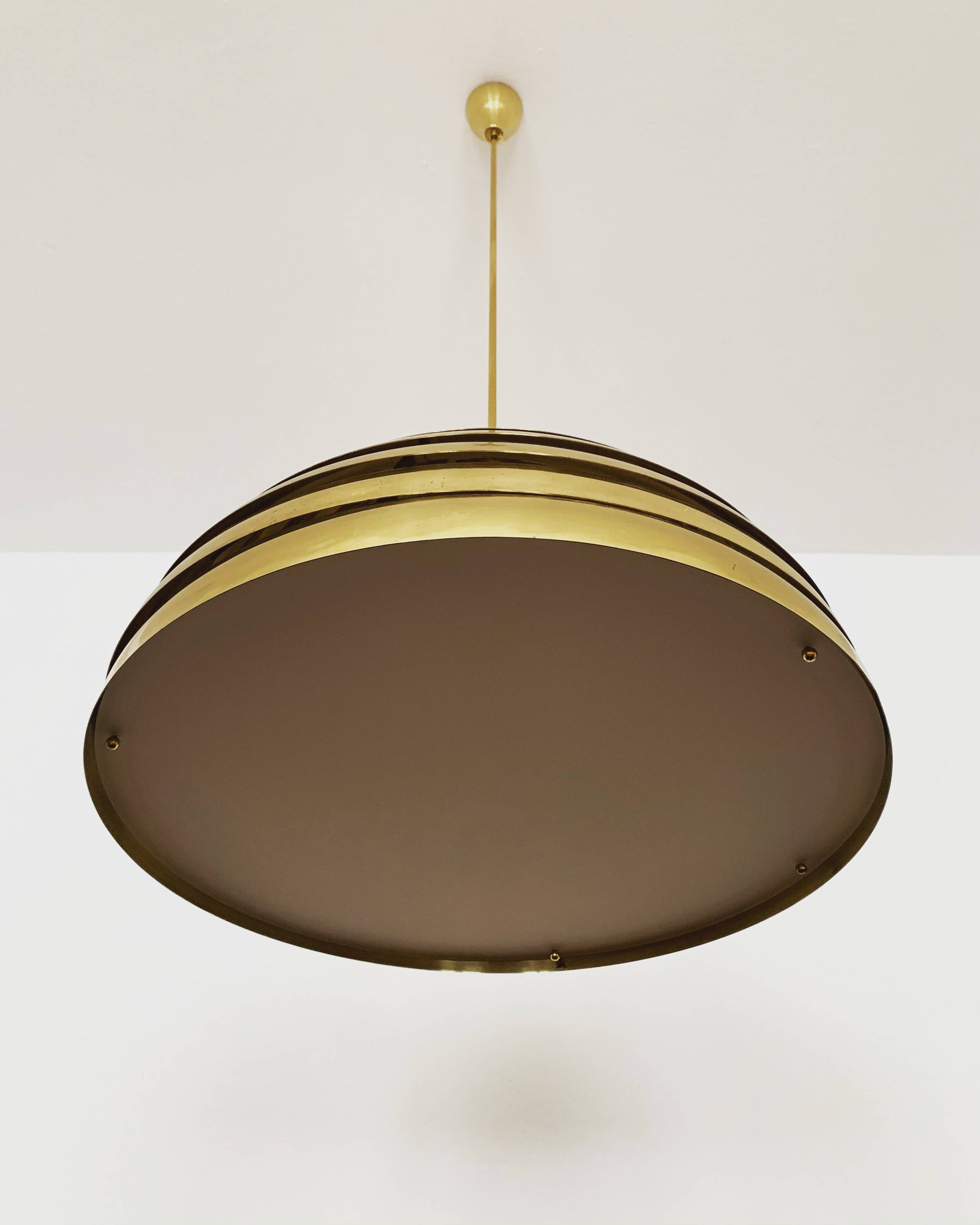 Brass Dome Pendant Lamp by Vereinigte Werkstätten