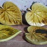 Four ceramic leaf cups from Les potiers d’Accolay
