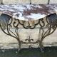 Wrought iron console, marble, 20th century