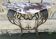 Wrought iron console, marble, 20th century