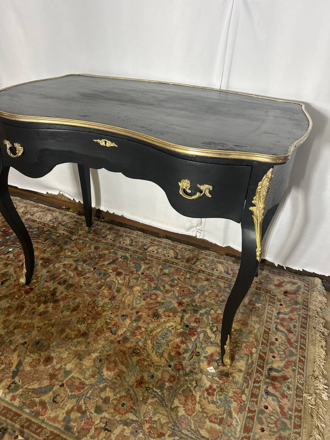 Louis XV style period flat desk, completely renovated