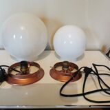 Pair of vintage globe lamps to table