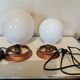 Pair of vintage globe lamps to table