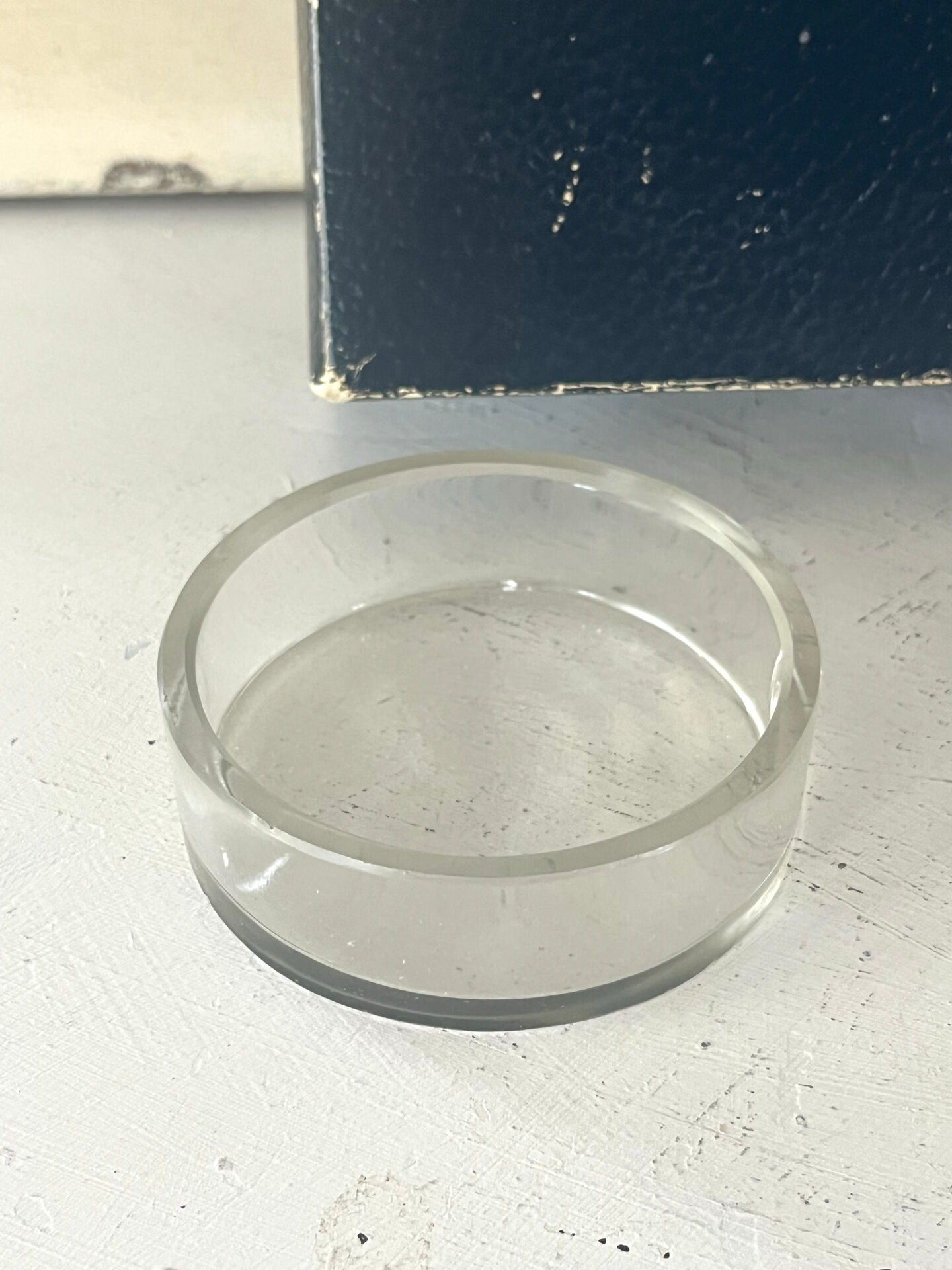 Silver plated butter dish with crystal insert by Ercuis, original box