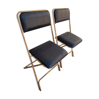Pair of vintage folding chairs 70 years