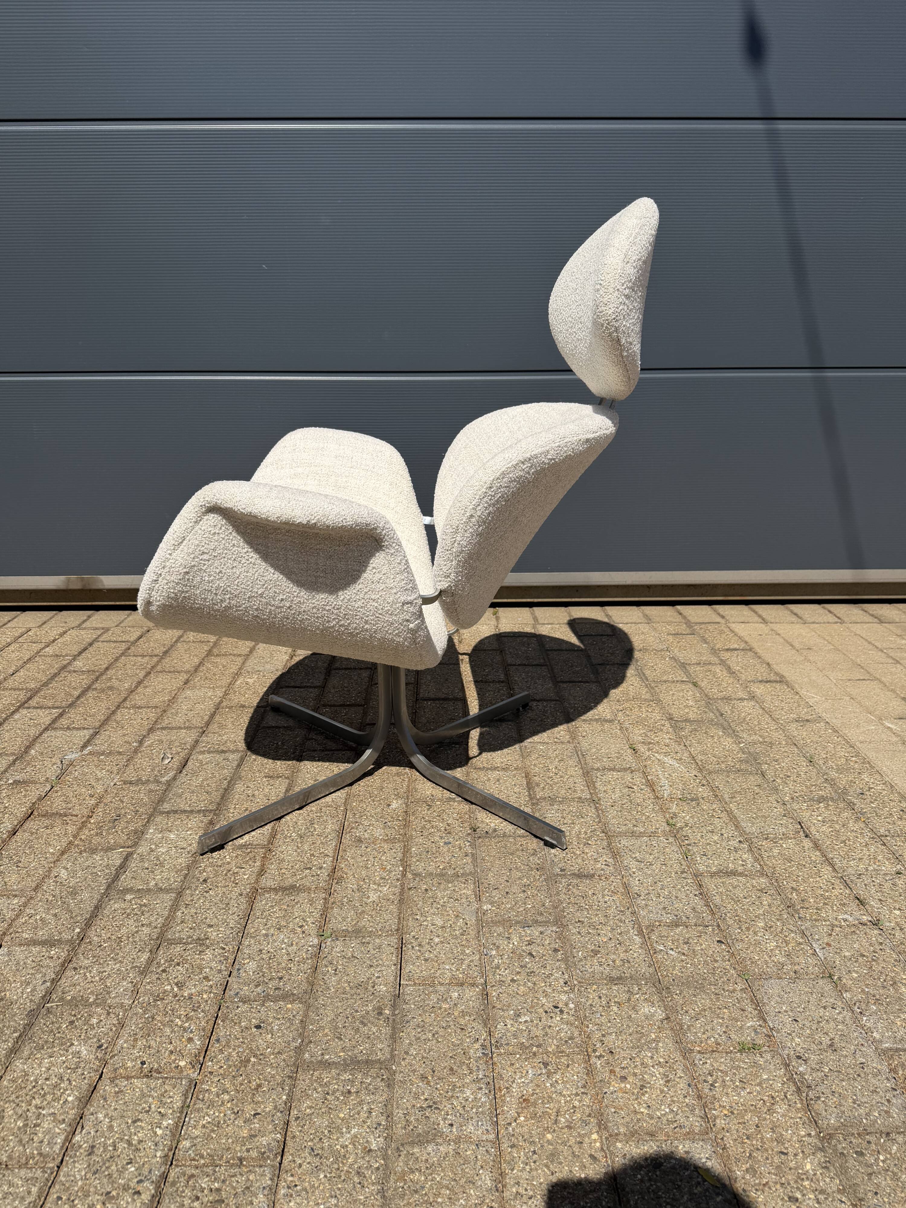 Artifort Big Tulip 1ste éditie Pierre Paulin, Beige/écru Bouclé
