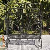 Vintage twisted wrought iron magazine or record holder - magazine rack