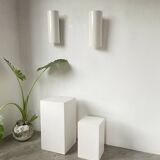Pair of Parscot wall lights in white lacquered metal from the 80s